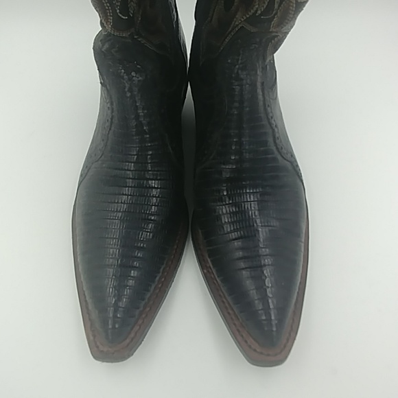 Womens Tony Lama Black Cowboy Western Boots Size 7 - Picture 6 of 8